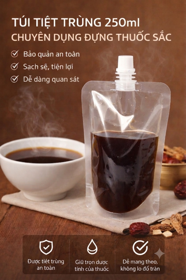 TÚI TIỆT TRÙNG ĐỰNG THUỐC SẮC 250ML